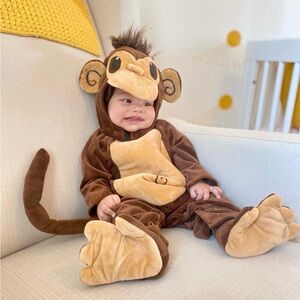 Adorable 🐵 Baby Monkey Costume (6–12 Months) Brown Monkey Baby Halloween Costume
